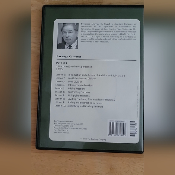 The Great Courses Basic Math Parts 1-3 DVDs Science & Mathematics no coursebook - Picture 3 of 5